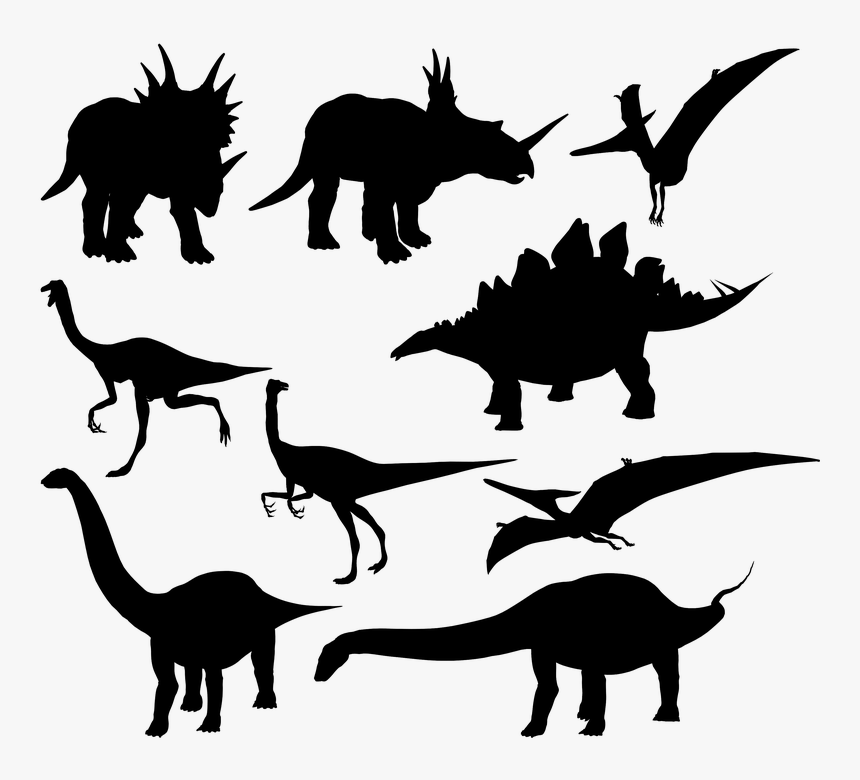 Dinosaurs Silhouettes Set - Triceratops, HD Png Download, Free Download