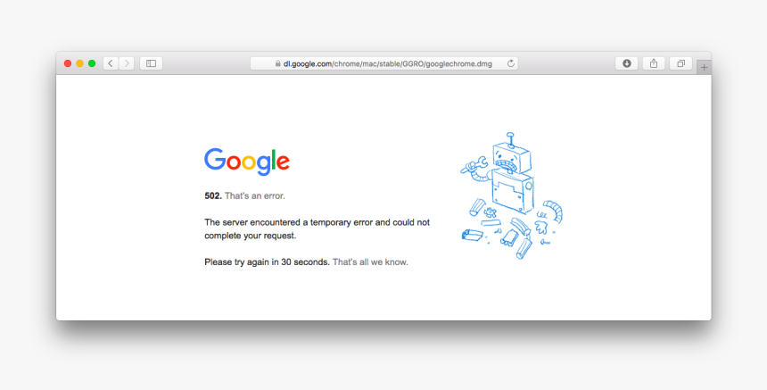 2017 02 17 Google 502 Chrome Dl - Google That's An Error, HD Png Download, Free Download