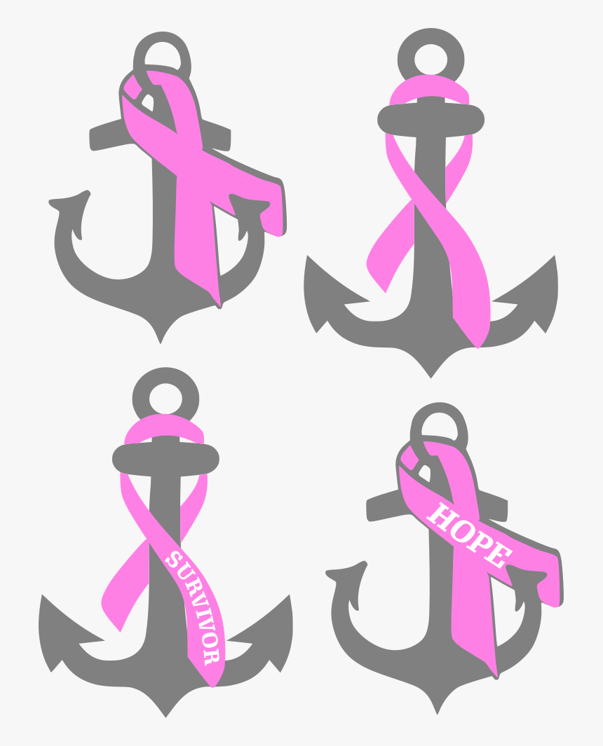 Download Anchor Awareness Ribbon Svg Cut File Freeuse Breast Cancer Ribbon With Anchor Svg Hd Png Download Kindpng