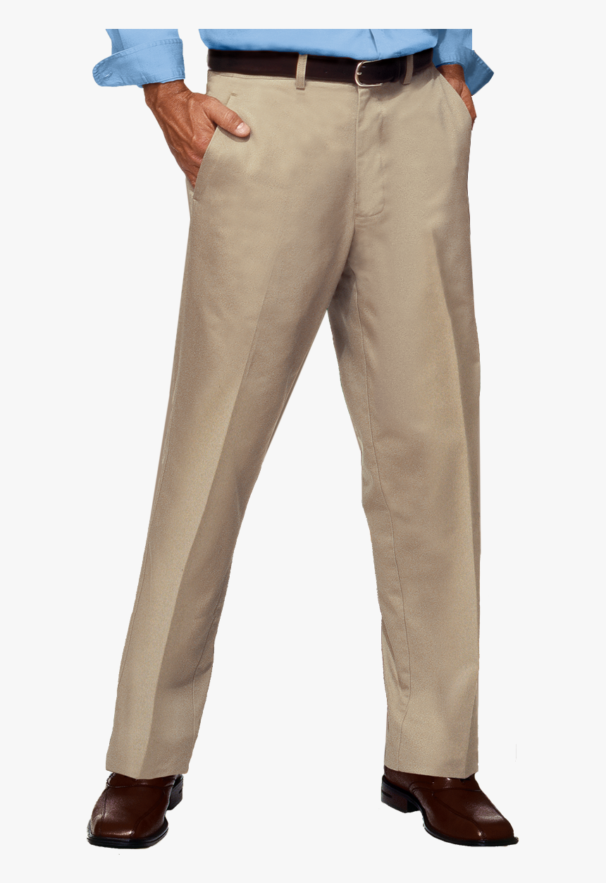 Mens Flat Front Teflon Treated Twill Pants - Blue Generation, HD Png Download, Free Download