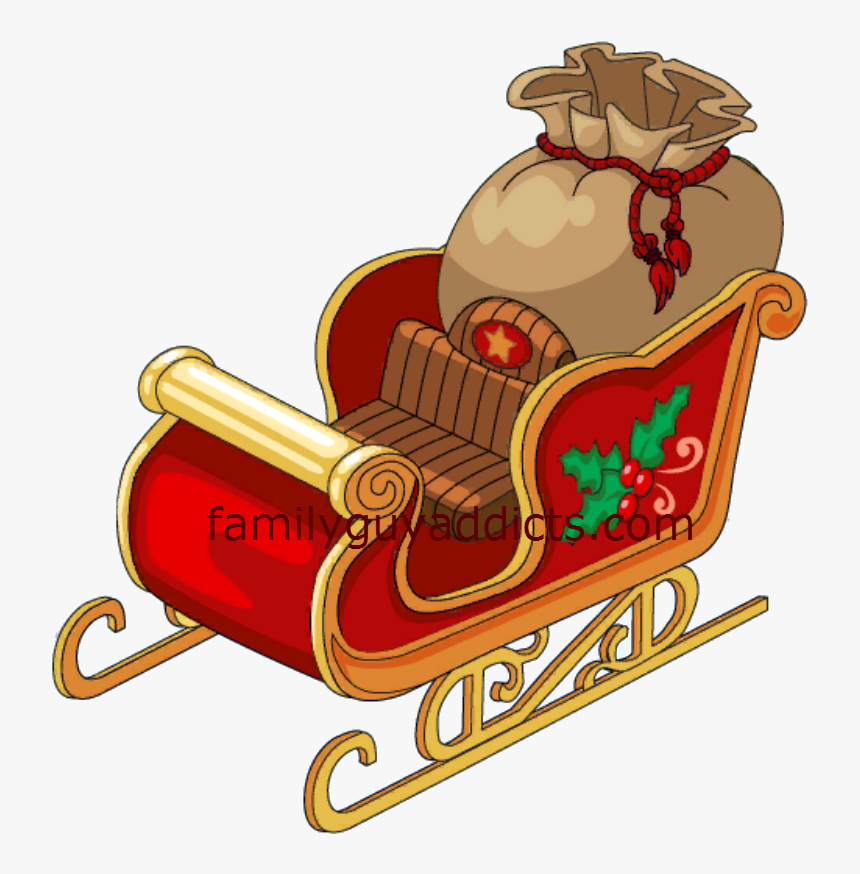 Sledding Drawing Santa"s Slay - Santa's Sleigh Without Santa, HD Png Download, Free Download