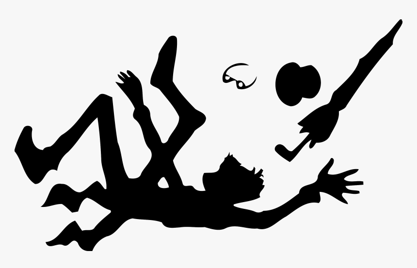 Drawing Cartoon Clip Art - Falling Clipart Black And White, HD Png Download, Free Download