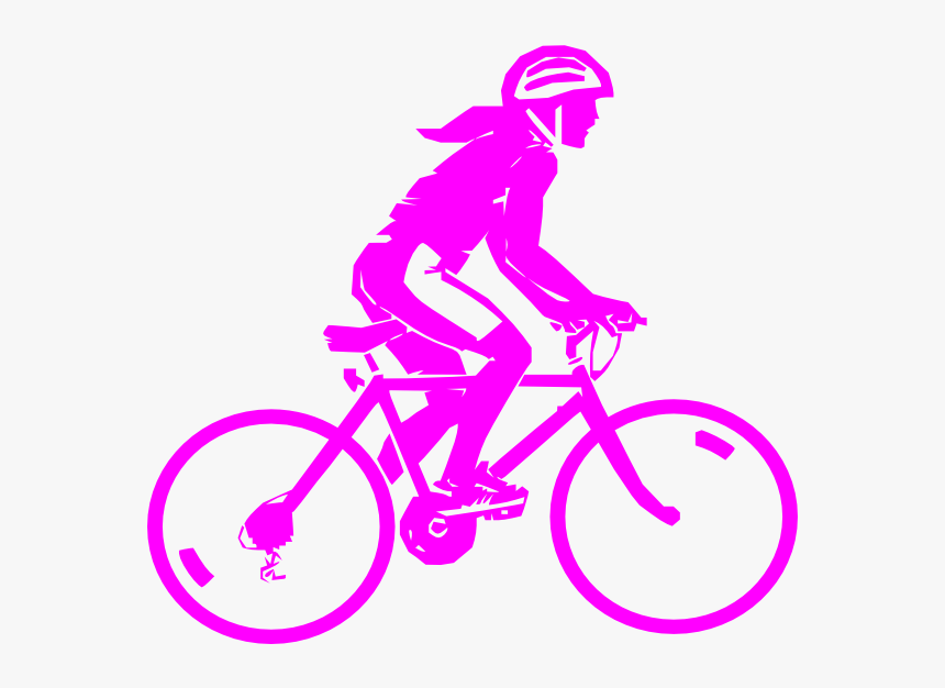 Female Pink Biker Svg Clip Arts - Cycling Black And White Clipart, HD Png Download, Free Download