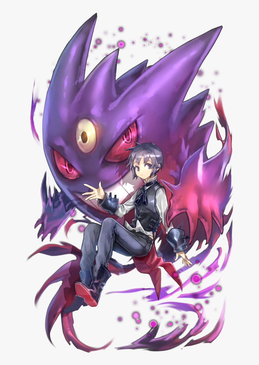 Gengar And Mega Gengar Drawn By Interitio - Pokemon Trainer With Gengar, HD Png Download, Free Download