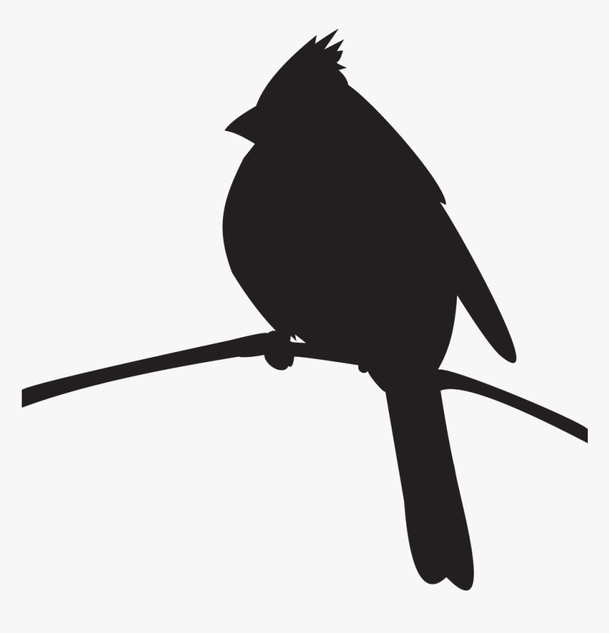 Cardinal On A Branch Silhouette Hd Png Download Kindpng