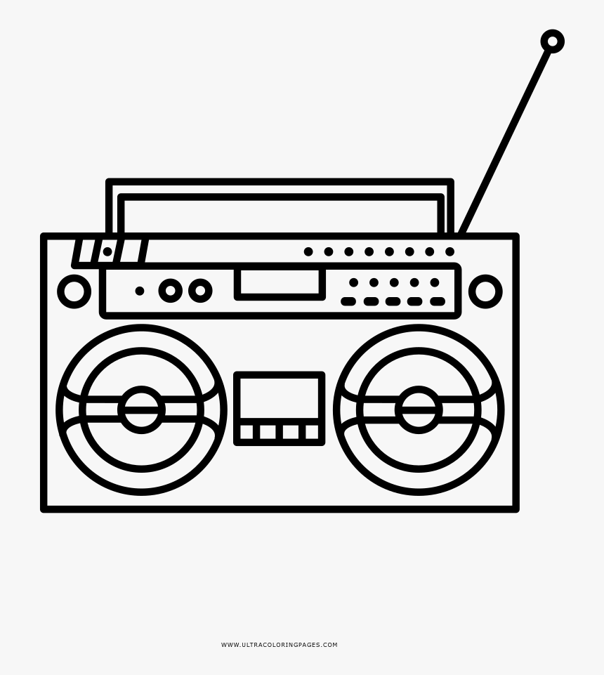 Boombox Coloring Page Boombox Coloring Hd Png Download Kindpng