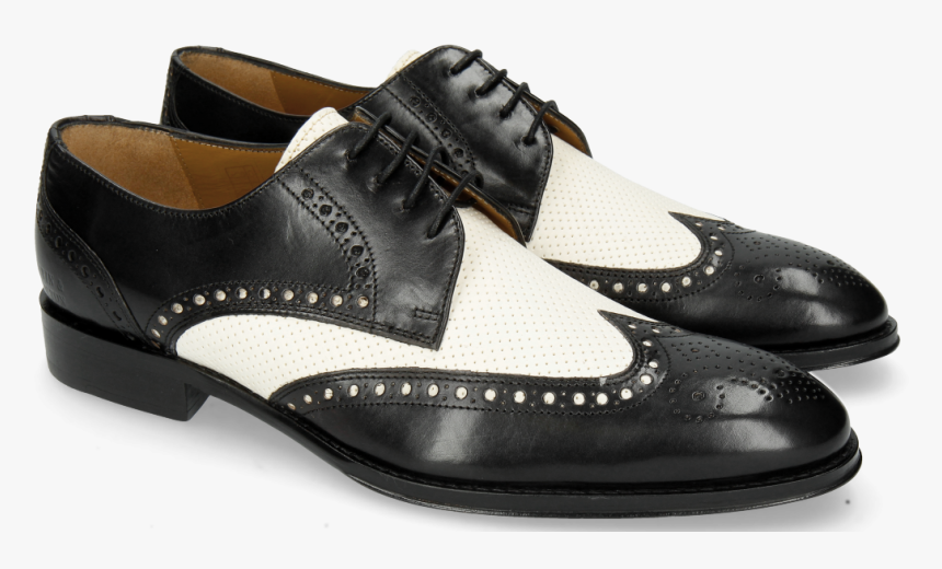 Derby Shoes Kane 5 Black Perfo White - Leather, HD Png Download - kindpng