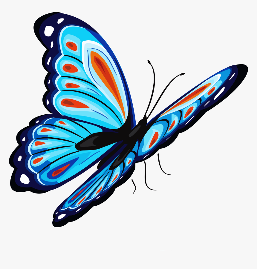 Download Blue Butterfly Png For Designing Projects - Butterfly Png Hd, Transparent Png, Free Download