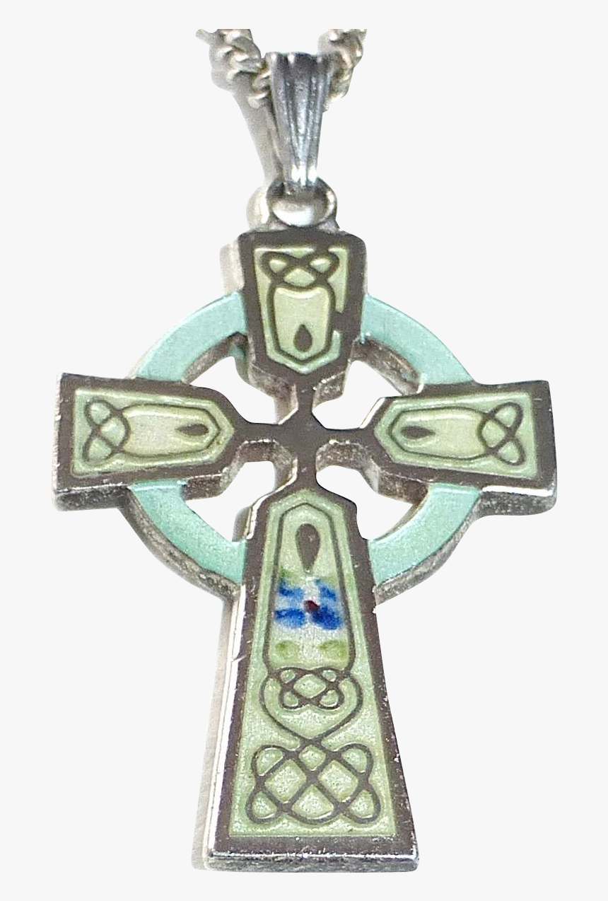 Sterling & Enamel Celtic Cross & Chain - Cross, HD Png Download, Free Download