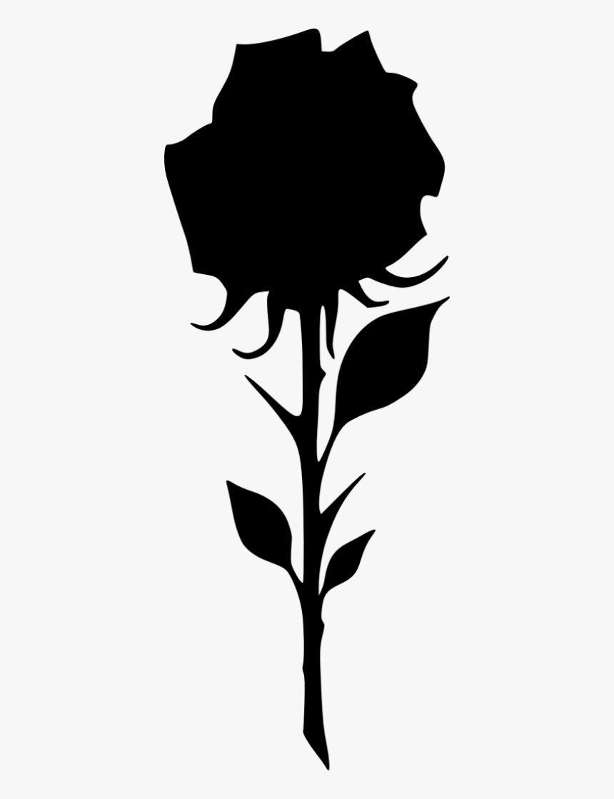 Transparent Rose Clipart Black And White - Rose Silhouette Transparent Clipart, HD Png Download, Free Download