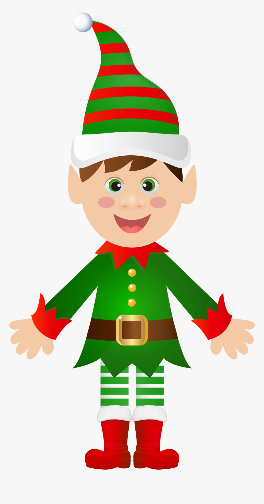 Santa Claus Christmas Tree Christmas Elf Clip Art - Transparent Elf Clipart, HD Png Download, Free Download
