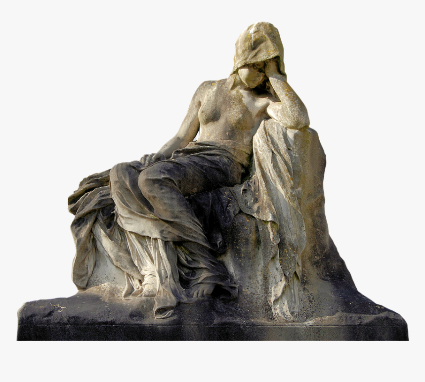 Statue, Cemetery, Stone, Old, Graveyard, Woman - Old Statue Png, Transparent Png, Free Download