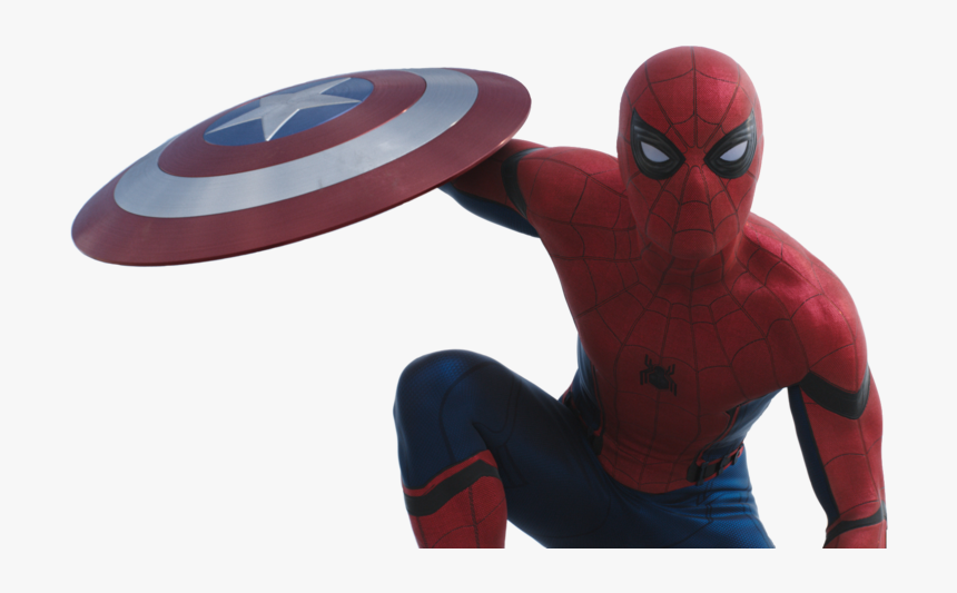 Personthe New Spiderman With Captain America"s Shield - Spiderman Civil War Transparent, HD Png Download, Free Download