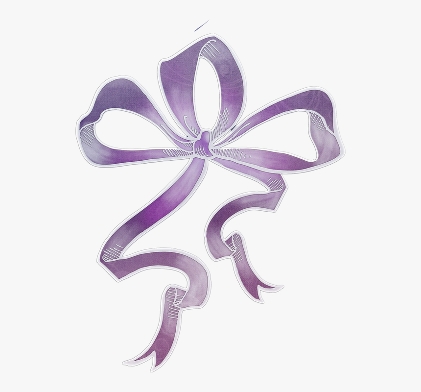 Bow, Purple, Colorful, Flight, Art, Craft, Scrapbook - Illustration, HD Png Download, Free Download