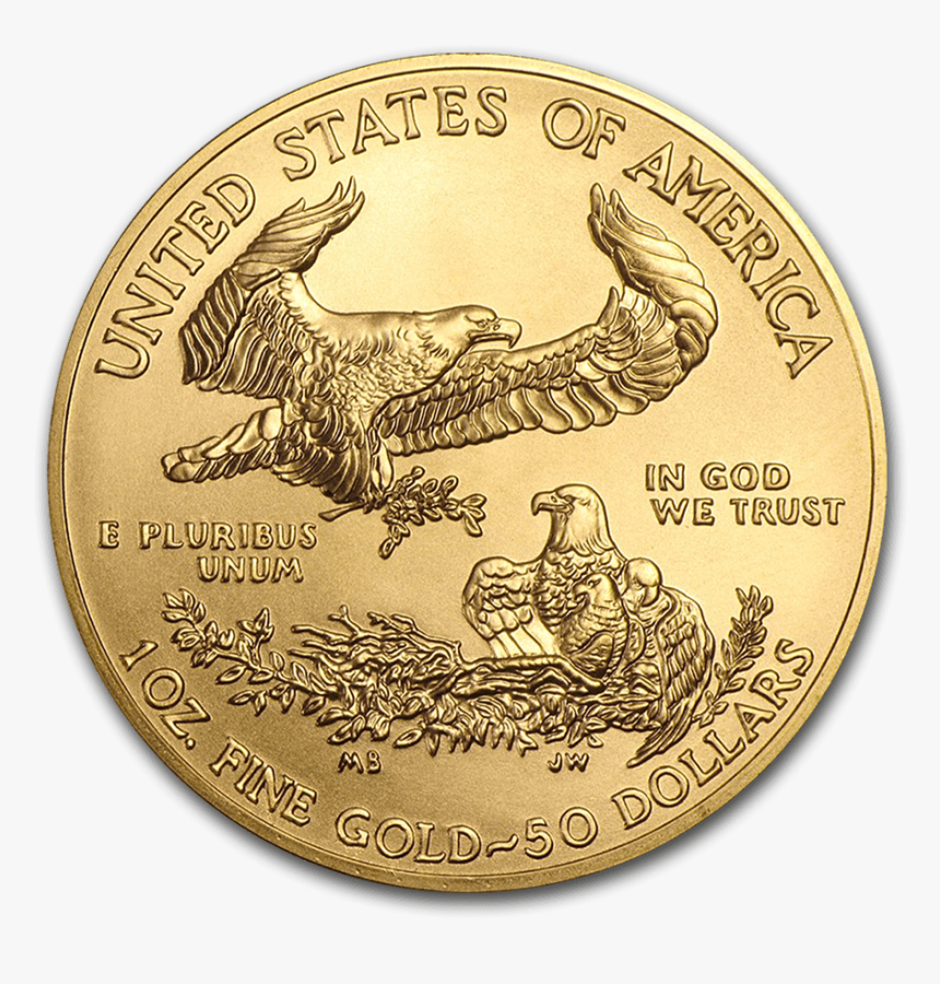 1oz American Eagle Gold Coin Reverse - American Eagle Gold Coin, HD Png Download, Free Download