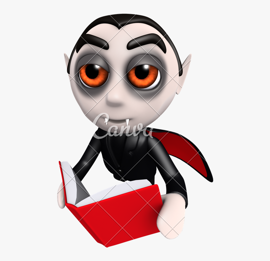 Vampire Cartoon Pictures - Dracula Reading A Book, HD Png Download, Free Download