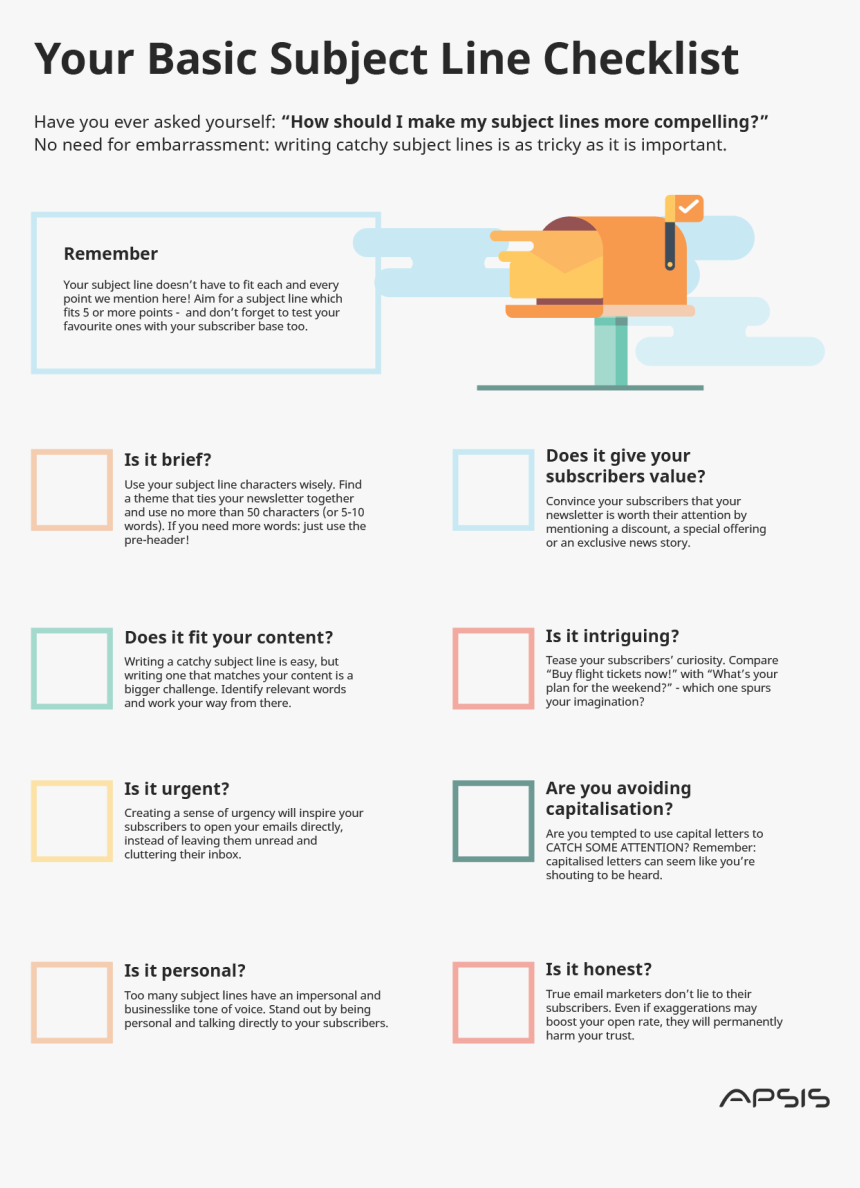 Boost Your Subject Lines With Our Handy Checklist - Make A Subject Checklist, HD Png Download, Free Download