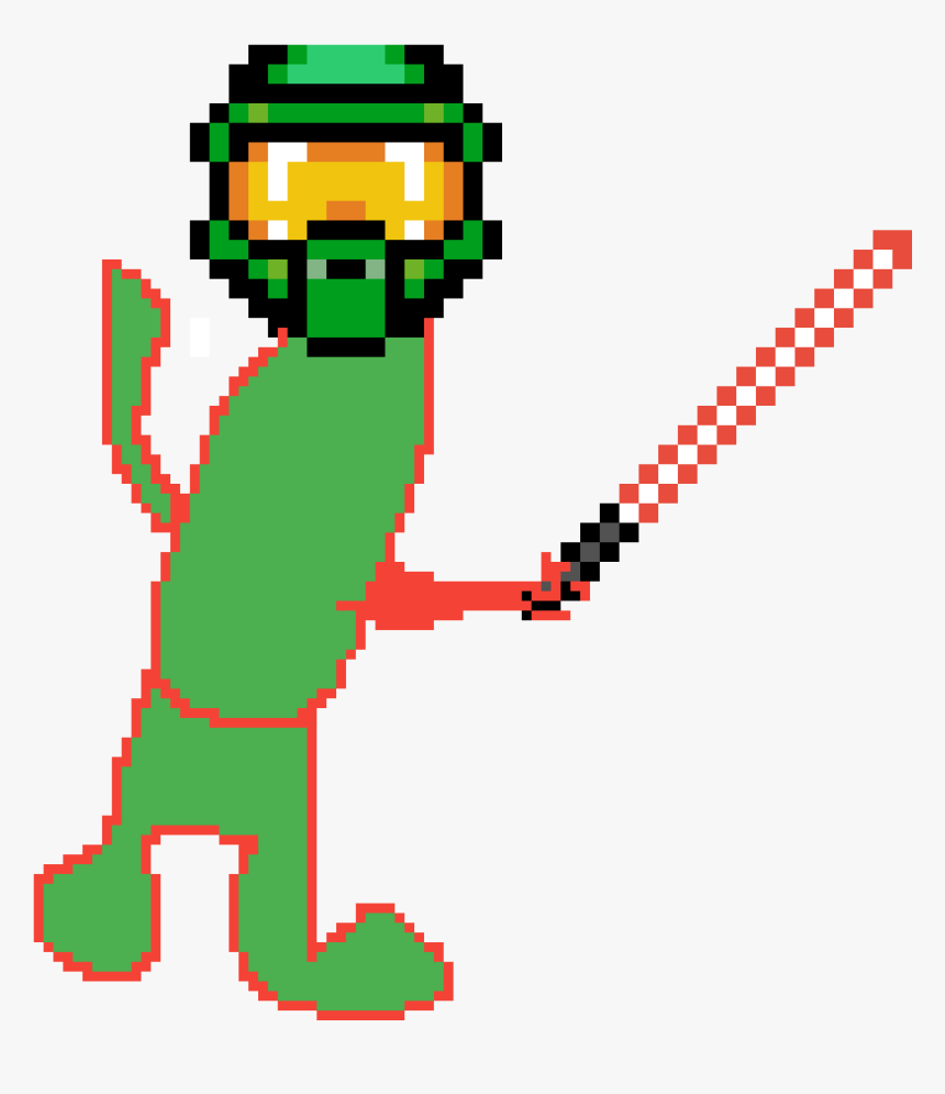 Transparent Green Lightsaber Png - Master Chief Pixel Art, Png Download, Free Download