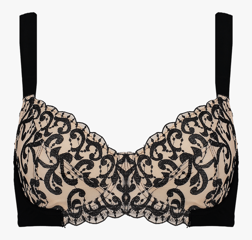 Enhanced Support Embroidery Bra Black Brar04 2090black - Brassiere, HD Png Download, Free Download