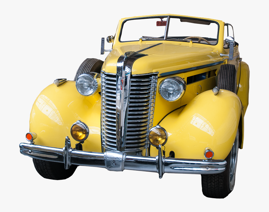 Yellow, Car, Classic, American, Vehicle, Transportation - Yellow Classic Car Png, Transparent Png, Free Download