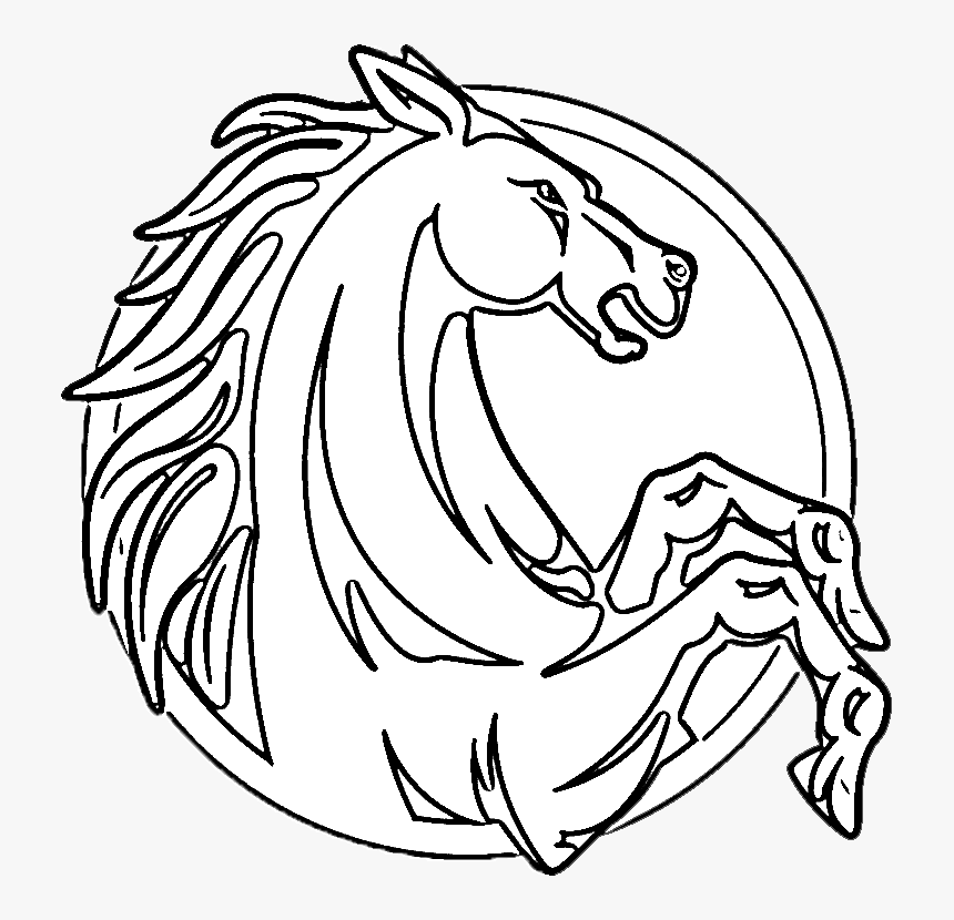 horse head coloring page  head up rearing horse hd png