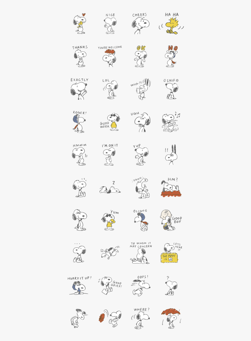 Snoopy Rough Sketches Line Sticker Gif & Png Pack - 史 怒 比 貼圖, Transparent Png, Free Download