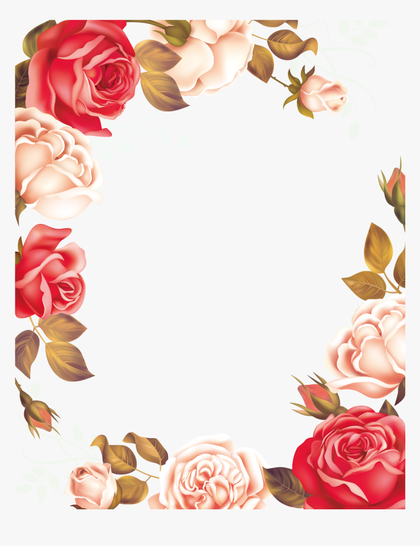 Rose Border Png Download - Flower Rose Border Png, Transparent Png