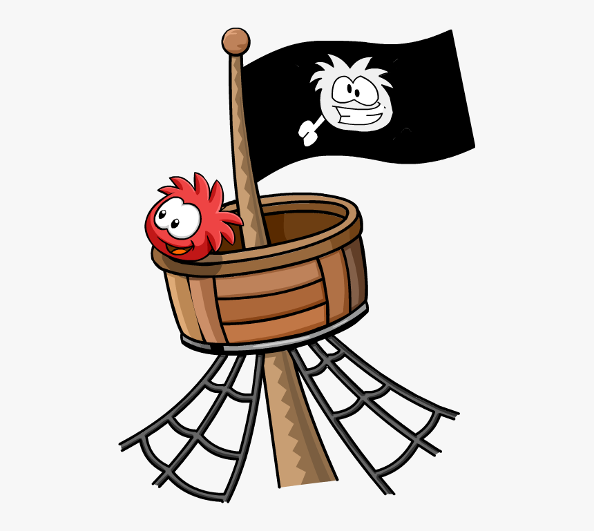 Image Red Puffle Crows - Cartoon Image Of A Crow's Nest, HD Png Download, Free Download