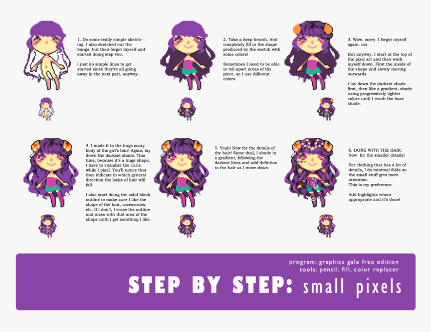 Step By Step Pixel Art Tutorial, HD Png Download, Free Download