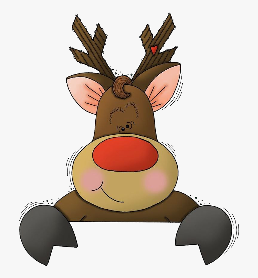 Rudolph Christmas Free Png Image - Reindeer Peeking Clipart, Transparent Png, Free Download