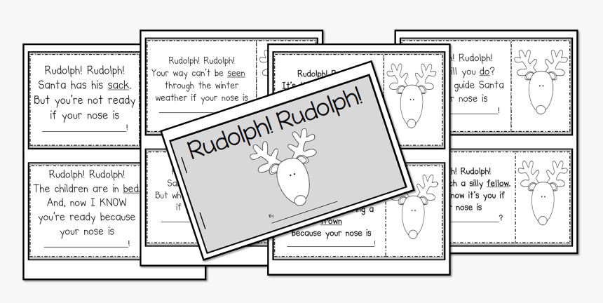 Free Rudolph Book To Review Rhyming, Color Words, And - Cartoon, HD Png Download, Free Download