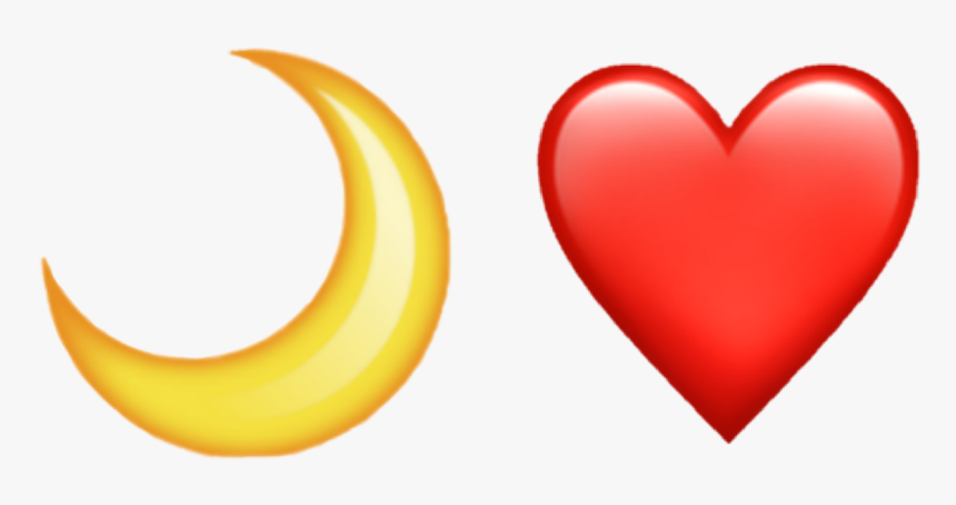 #moon #emoji #iphone #heart - Heart, HD Png Download, Free Download