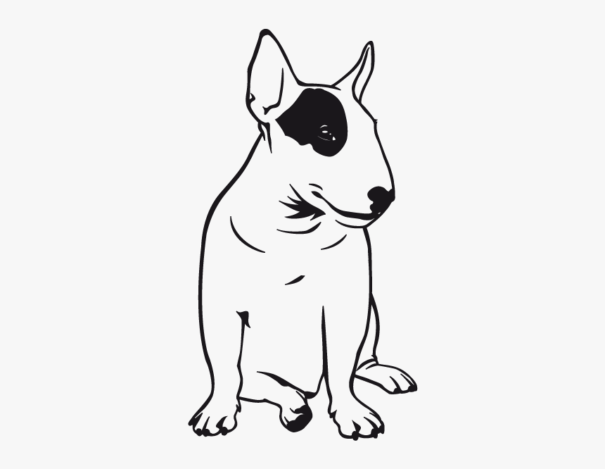 English Bull Terrier Sitting Line Drawing, HD Png Download is free transpar...