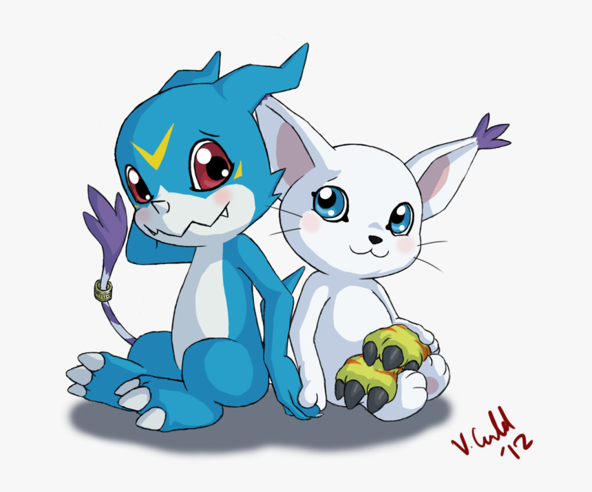 Veemon Y Gatomon , Png Download - Digimon Veemon X Tailmon, Transparent Png, Free Download