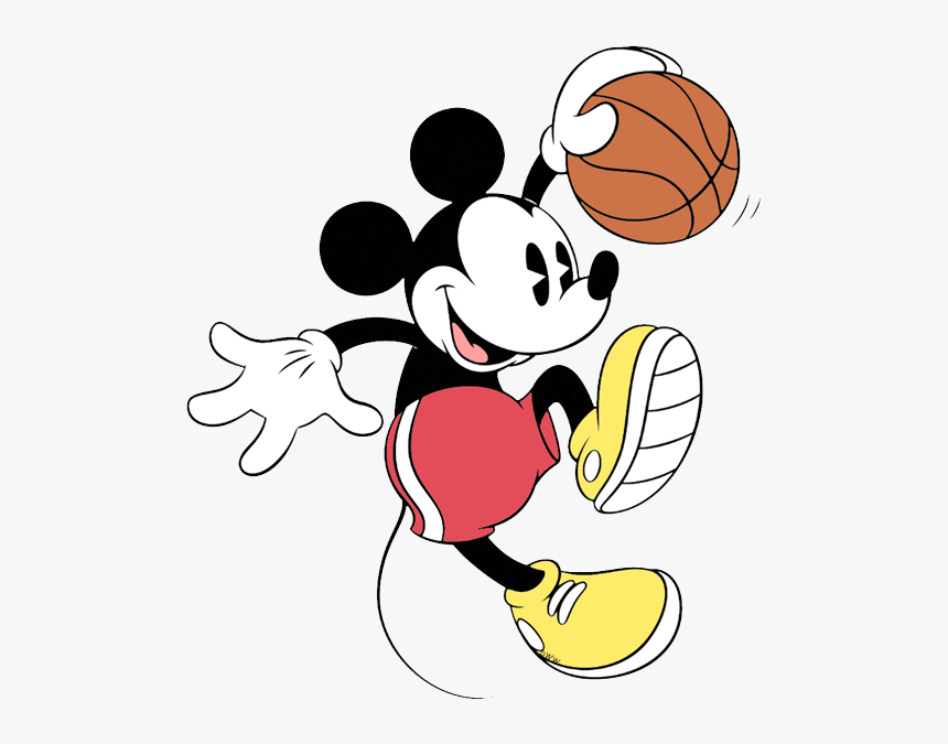Basketball Clipart Png Dxf - Mickey Mouse Playing Basketball Coloring, Transparent Png, Free Download