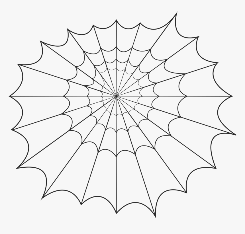 Spider Web Halloween Free Picture - Line Art, HD Png Download, Free Download