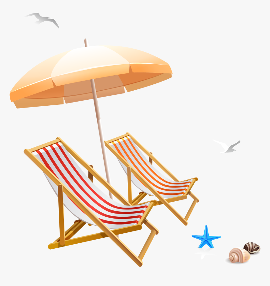 Chair Beach Umbrella Clip Art - Beach Chair With Umbrella Png, Transparent Png, Free Download