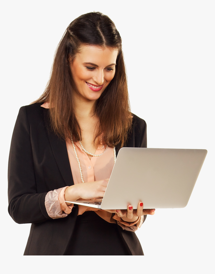 White Woman On Laptop, HD Png Download, Free Download