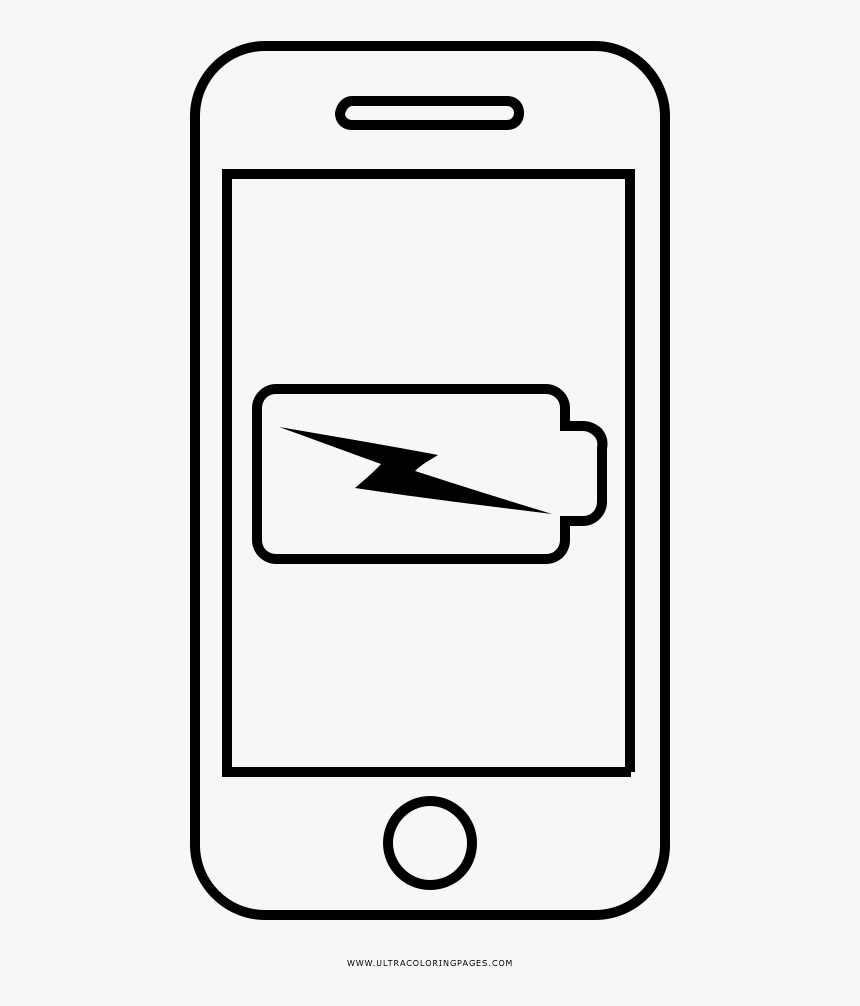 Mobile Battery Coloring Page - Coloring Battery, HD Png Download, Free Download