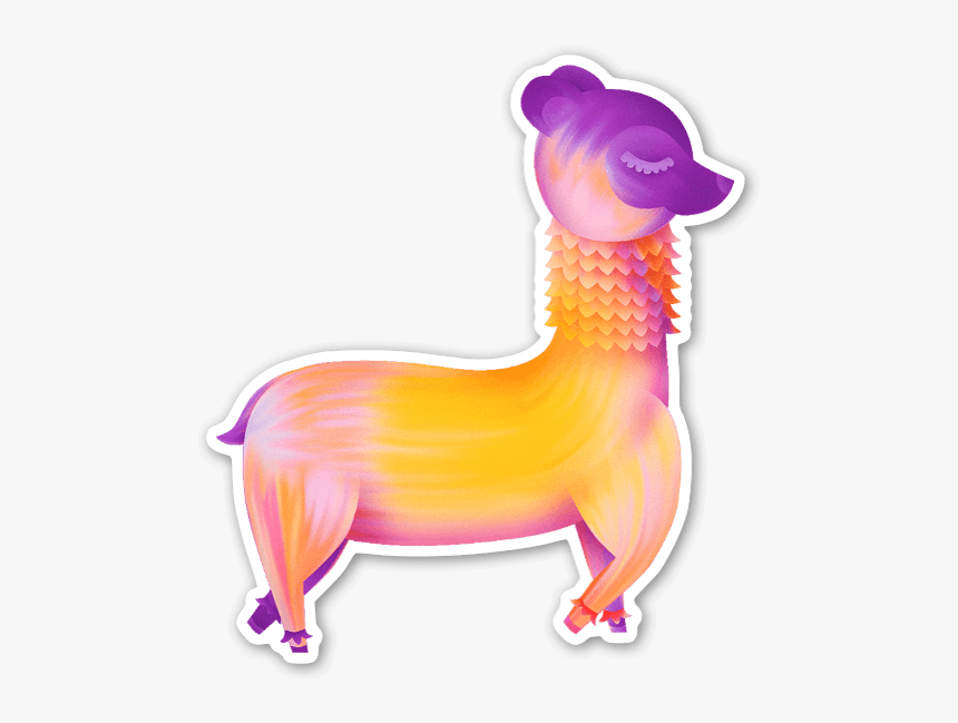 The Carefree Alpaca Sticker - Illustration, HD Png Download, Free Download