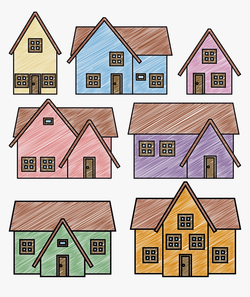 Scribble Houses, HD Png Download, Free Download