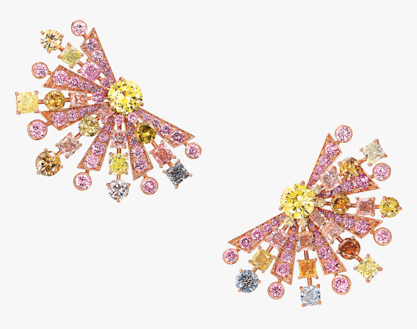 A Pair Of Graff Multi-coloured Diamond High Jewellery, HD Png Download, Free Download