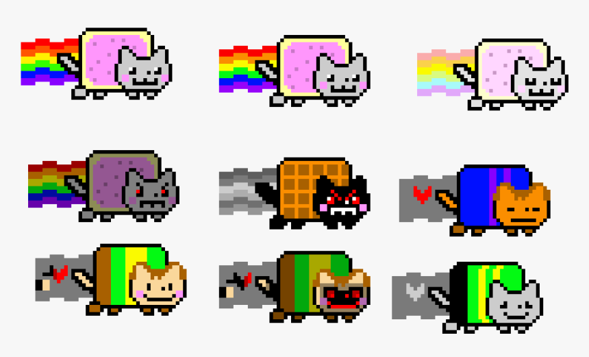 Nyan Cat Different Versions, HD Png Download - kindpng