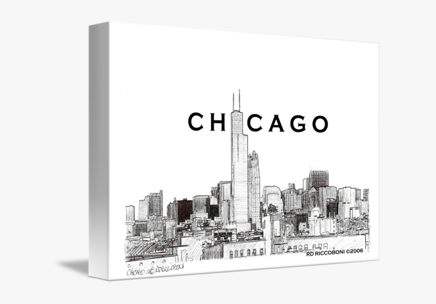 Chicago Skyline, Chicago Art By Riccoboni By Rd Riccoboni, HD Png Download, Free Download