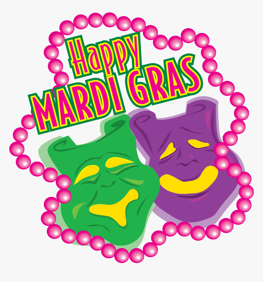 Mardi Gras Mask With Beads Clip Art, HD Png Download, Free Download