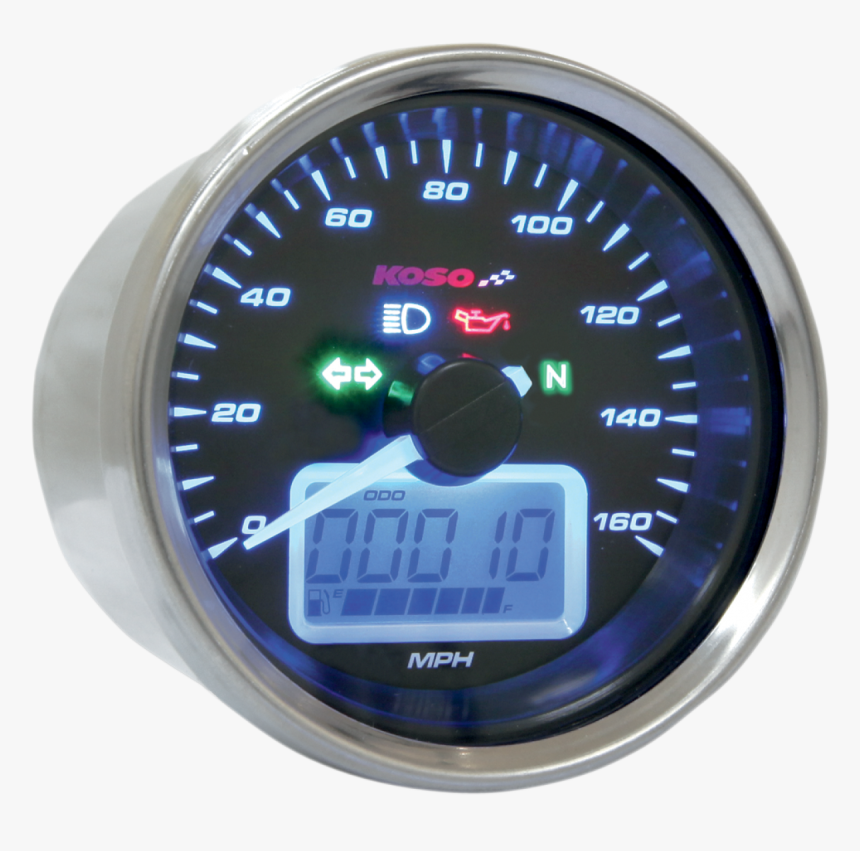 Koso D64 Stainless Steel Speedometer For Motorcycles, HD Png Download, Free Download