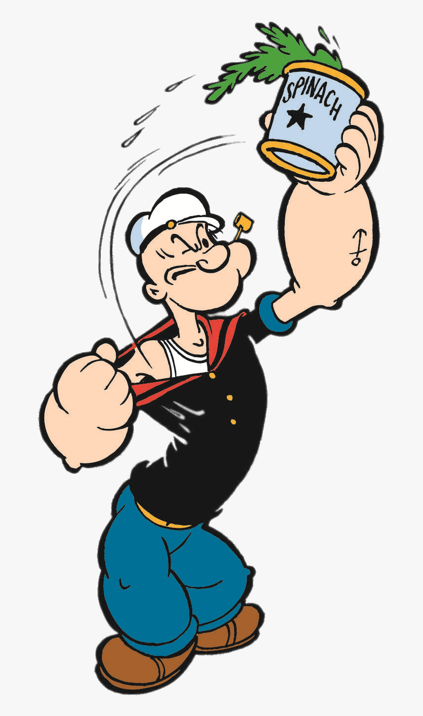 Popeye With Can Of Spinach, HD Png Download, Free Download