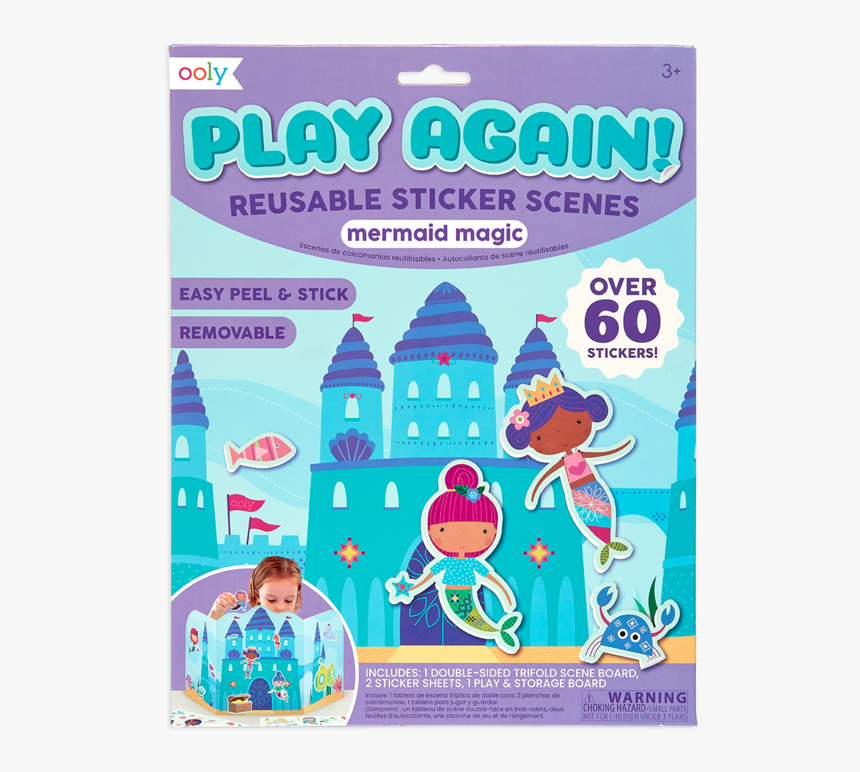 Play Again Reusable Sticker Scene- Mermaid Magic, HD Png Download, Free Download