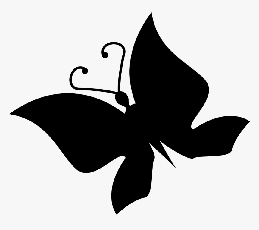 Butterfly Silhouette Rotated To Left, HD Png Download, Free Download