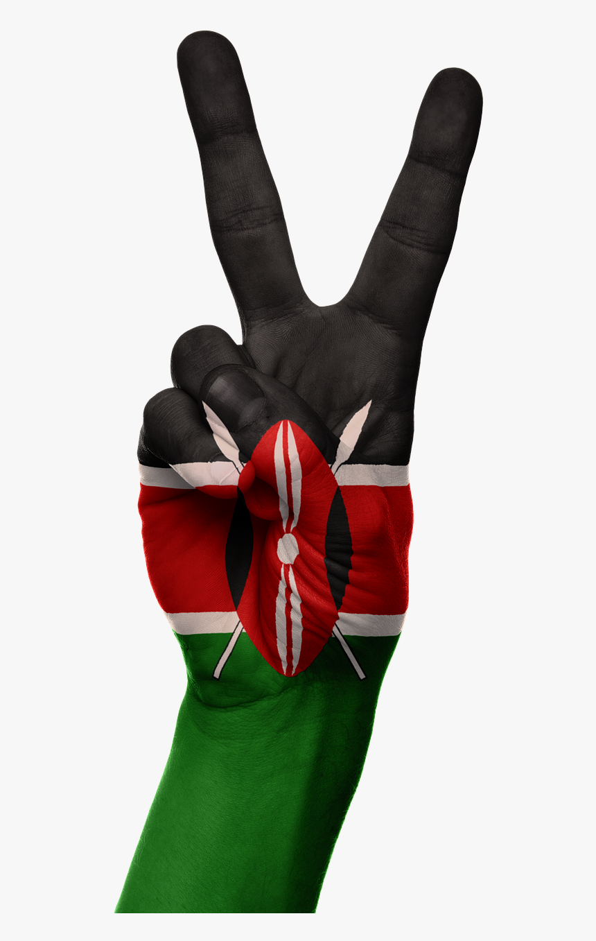 Kenya Flag Hand Symbol Peace Png Image, Transparent Png, Free Download